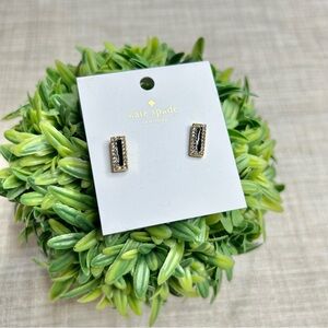 NWT Kate Spade ‘Raising the Bar’ black w/ crystals post earrings